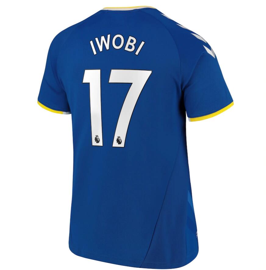 2021/22 Everton Home Kit Soccer Jersey with Iwobi 17 printing